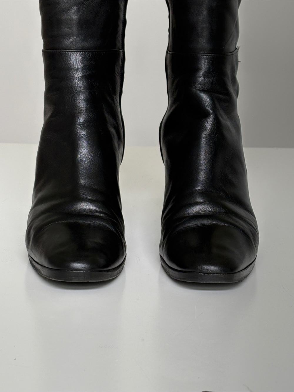 CHANEL Vintage Black Tall Leather Boots - 1990’s - Picture 5 of 11